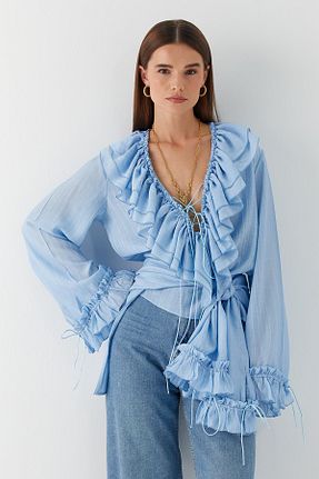 بلوز رنگی زنانه ساده MARKALİSTE - کد 939190248
