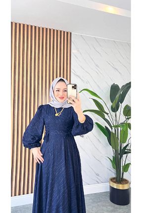 لباس حجاب سرمه ای زنانه رگولار Tesettür LARİM - کد 942299156