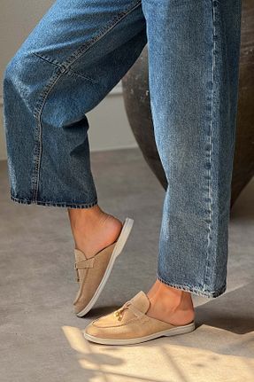 دمپائی بژ زنانه جیر NİŞANTAŞI SHOES - کد 942948212