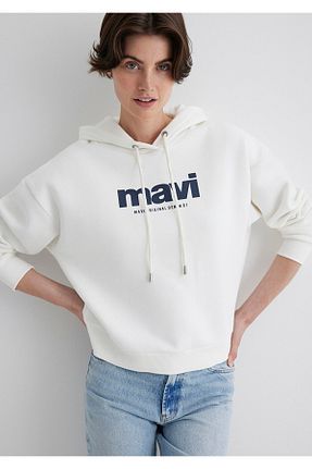 سوئیشرت سفید زنانه چاپی Mavi - کد 343342551
