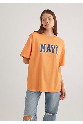 تیشرت نارنجی زنانه یقه دوچرخه Mavi - کد 641621181