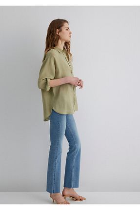 پیراهن قهوه ای زنانه یقه پیراهنی Mavi - کد 929781941