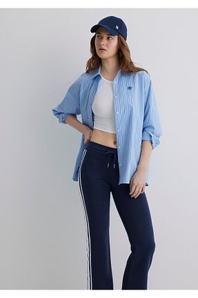 پیراهن آبی زنانه یقه پیراهنی Mavi - کد 926542605