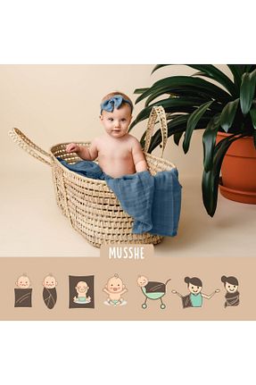 پتوی کودک و نوزاد رنگی پنبه ای MUSSHE - کد 928897175