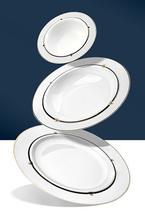 سرویس غذاخوری سفید 12 نفره Nehir - کد 938219734