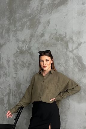 پیراهن خاکی زنانه اورسایز macharel jeans - کد 860197314