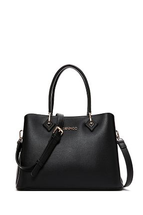 کیف دوشی مشکی زنانه چرم مصنوعی Derimod - کد 905929024