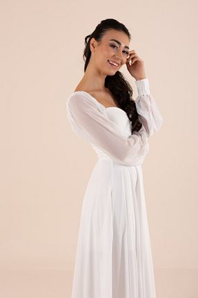 لباس مجلسی و فارغ التحصیلی سفید زنانه شیفون berissima bride - کد 189907644