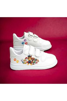 کفش اسنیکر سفید بچه گانه چسبی LİASSHOES - کد 849841418
