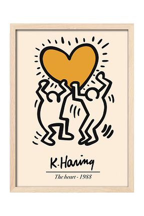 تابلو بژ چوب Keith Haring - کد 943205799