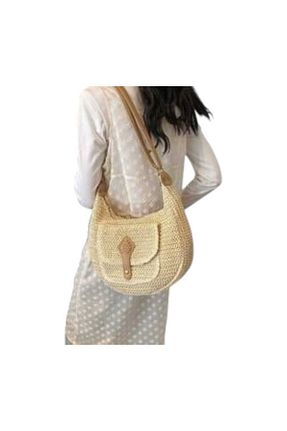 کیف دوشی بژ زنانه حصیر Aware Time - کد 935929115