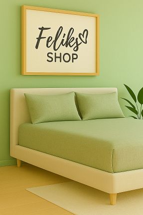 ست ملحفه دونفره سبز پنبه ای Home - کد 890666186