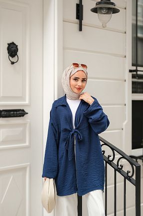 کیمونو و کافتان سرمه ای زنانه پنبه ای LOCCO - کد 942523821