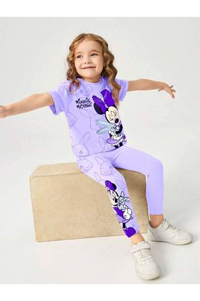 ست بالاتنه و پائین تنه بنفش بچه گانه بافت KidsSel - کد 942556781