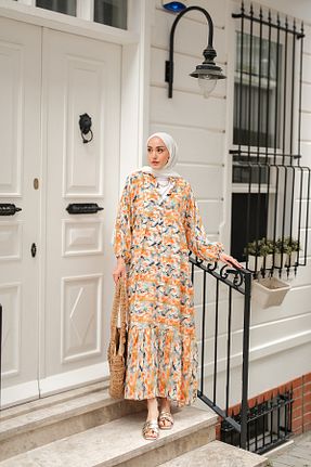 لباس حجاب نارنجی زنانه رگولار LOCCO - کد 942588401