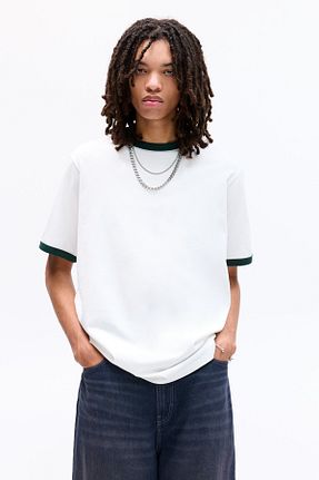 تیشرت سفید مردانه رگولار Pull & Bear - کد 942621118
