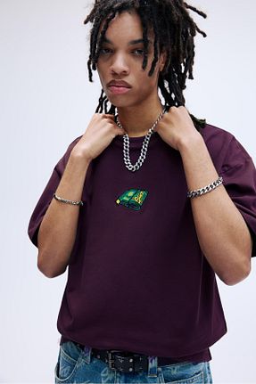 تیشرت بنفش مردانه Boxy Pull & Bear - کد 942658640