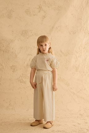 شلوار بژ بچه گانه مخلوط کتان Fahhar Kids - کد 942725055