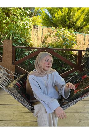 شال بژ زنانه پلی استر OX-RA - کد 942773570