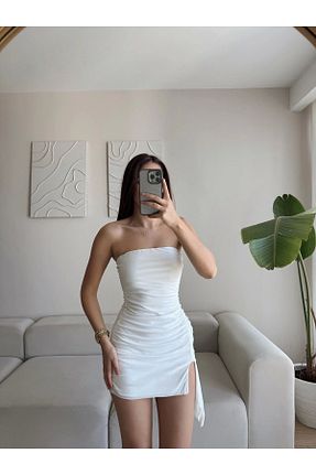 لباس سفید زنانه بافتنی Zoom Butik - کد 942776767