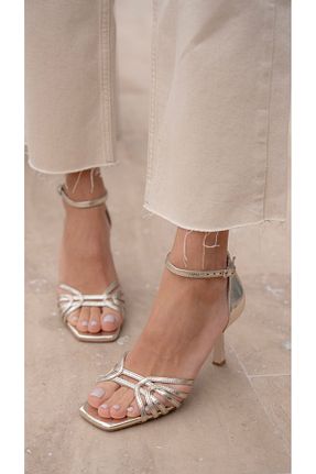 صندل طلائی زنانه پاشنه تخت shopcolic - کد 942922102