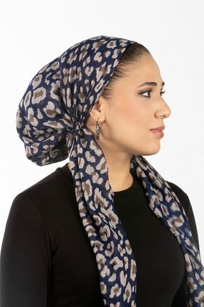 شال آبی زنانه پلی استر safura - کد 943614380
