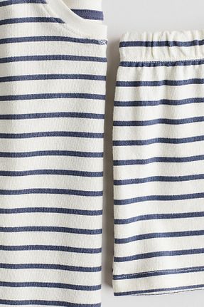 ست لباس راحتی سفید بچه گانه پنبه ای H&M - کد 942949157