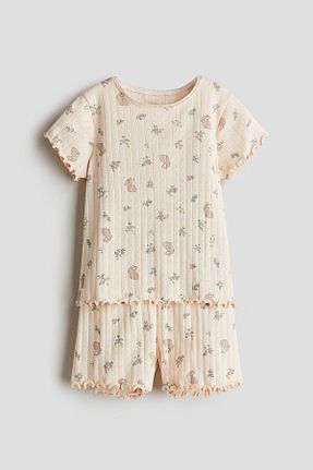 ست لباس راحتی بژ بچه گانه چاپی H&M - کد 942949288