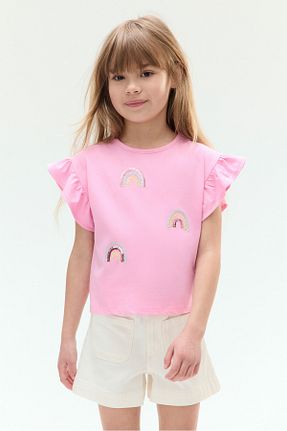 تیشرت صورتی بچه گانه رگولار H&M - کد 943616735