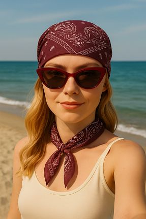 باندانا زرشکی پنبه ای AGAPI - کد 942993543