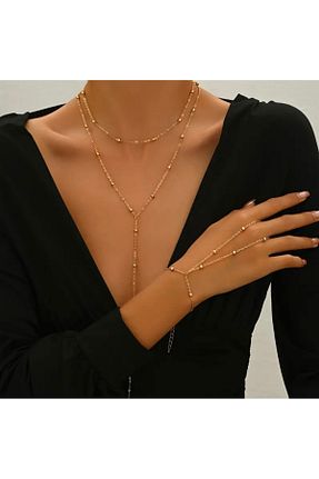 گردنبند استیل ( فولاد ) زرد زنانه استیل (فولاد) derokas - کد 943024372