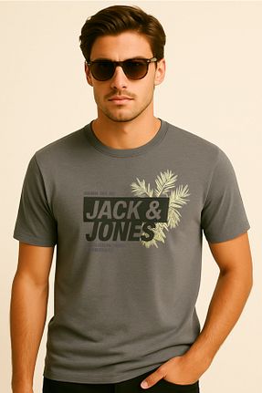 تیشرت اسپرت طوسی مردانه پنبه ای Jack & Jones - کد 943151534