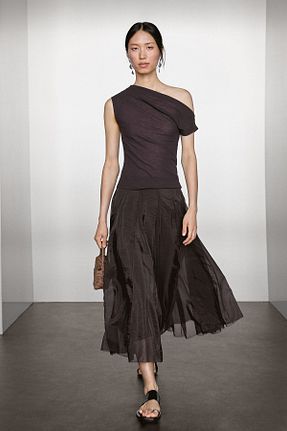 دامن قهوه ای زنانه ویسکون Massimo Dutti - کد 943252437
