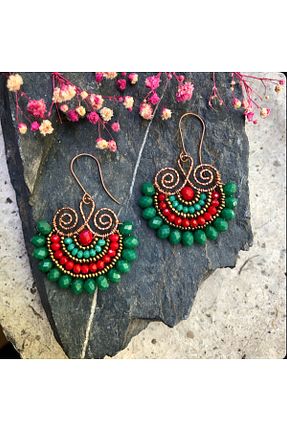 گوشواره جواهر سبز لزران MODA - کد 943317162