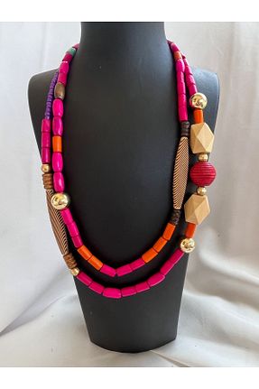 گردنبند جواهر صورتی زنانه منجق COCOSH TAKI - کد 943403594