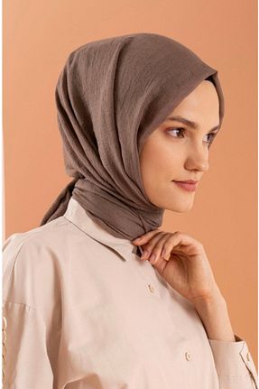 شال قهوه ای زنانه پنبه ای Javel - کد 943469786