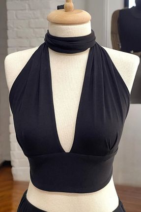 بلوز مشکی زنانه ساده Thestiluxe - کد 943960934
