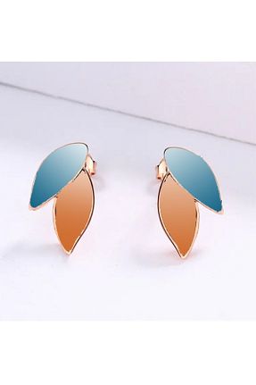 گوشواره استیل (فولاد) رنگی زنانه روکش طلا MRK - کد 943513147