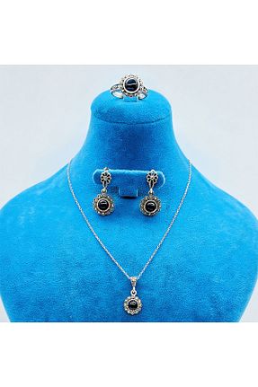 گردنبند نقره مشکی زنانه 925 عیار tesbihpasaji - کد 943557654
