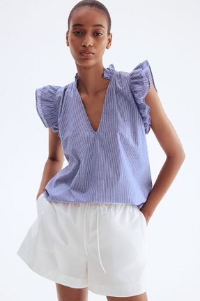 بلوز آبی زنانه رگولار H&M - کد 943584698