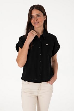 پیراهن مشکی زنانه یقه پیراهنی U.S. Polo Assn. - کد 943631140