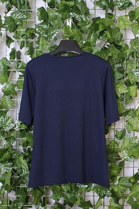 تیشرت سرمه ای زنانه سایز بزرگ YXL COLLECTION - کد 943724005
