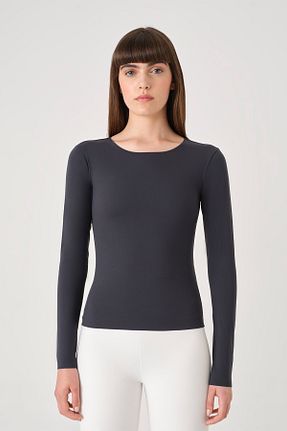 بلوز طوسی زنانه ساده UP&FIT - کد 943780084