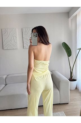 ست بالاتنه و پائین تنه زرد زنانه بافتنی Zoom Butik - کد 943915774