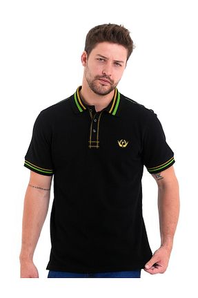 پولوشرت مشکی مردانه %100 پنبه PAOROSS - کد 943918184
