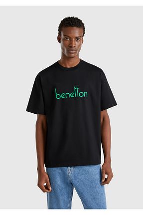 تیشرت مشکی مردانه اورسایز United Colors of Benetton - کد 943956309