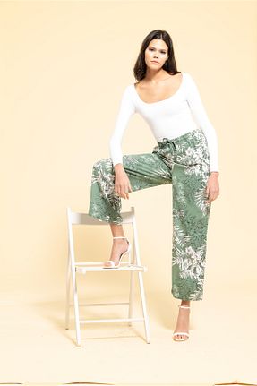 شلوار سایز بزرگ سبز زنانه ویسکون MİRAŞE MODA - کد 944176328