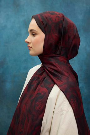 شال زرشکی زنانه پنبه ای MİRSOY SCARF - کد 924658906