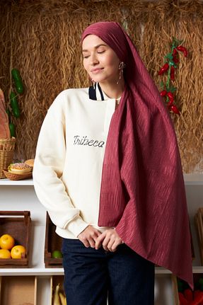 شال صورتی زنانه پنبه ای MİRSOY SCARF - کد 895116055