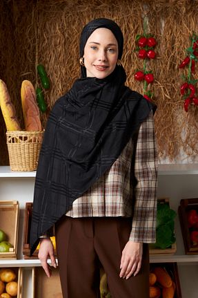 شال مشکی زنانه پنبه ای MİRSOY SCARF - کد 895114586